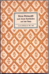 Cover von Reden Bismarcks nach seinem Ausscheiden aus dem Amte